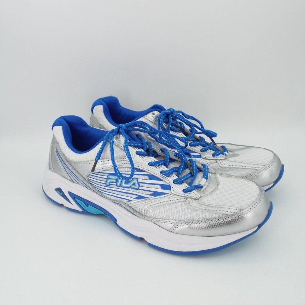 Fila Silver White Blue 5SR20979-147 Lightweight Running Shoes Size 10